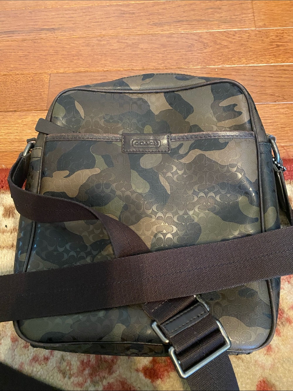 Coach Camo Crossbody Messenger Bag - Olive Green & Brown